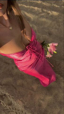 Vestido de fiesta largo rosa sin tirantes, vestido de noche Y7803