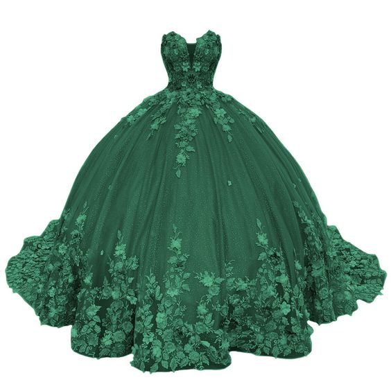 Green Sweetheart Sweet 16 Quinceanera Dresses Ball Gown for Girls Y7156 Hover Image