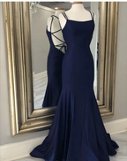 Charming Navy Prom Dress With Tie Back Simple Evening Dress Y6780 by simplepromdress