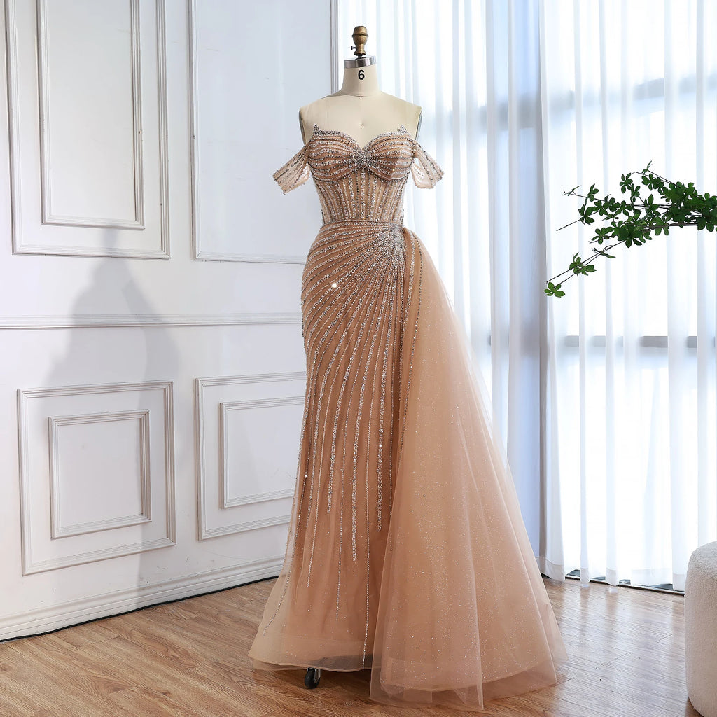 Zapdress Customized Elegant Off the Shoulder Mermaid Evening Dresses with Skirt Formal Party Gowns for Women (ZD17390)