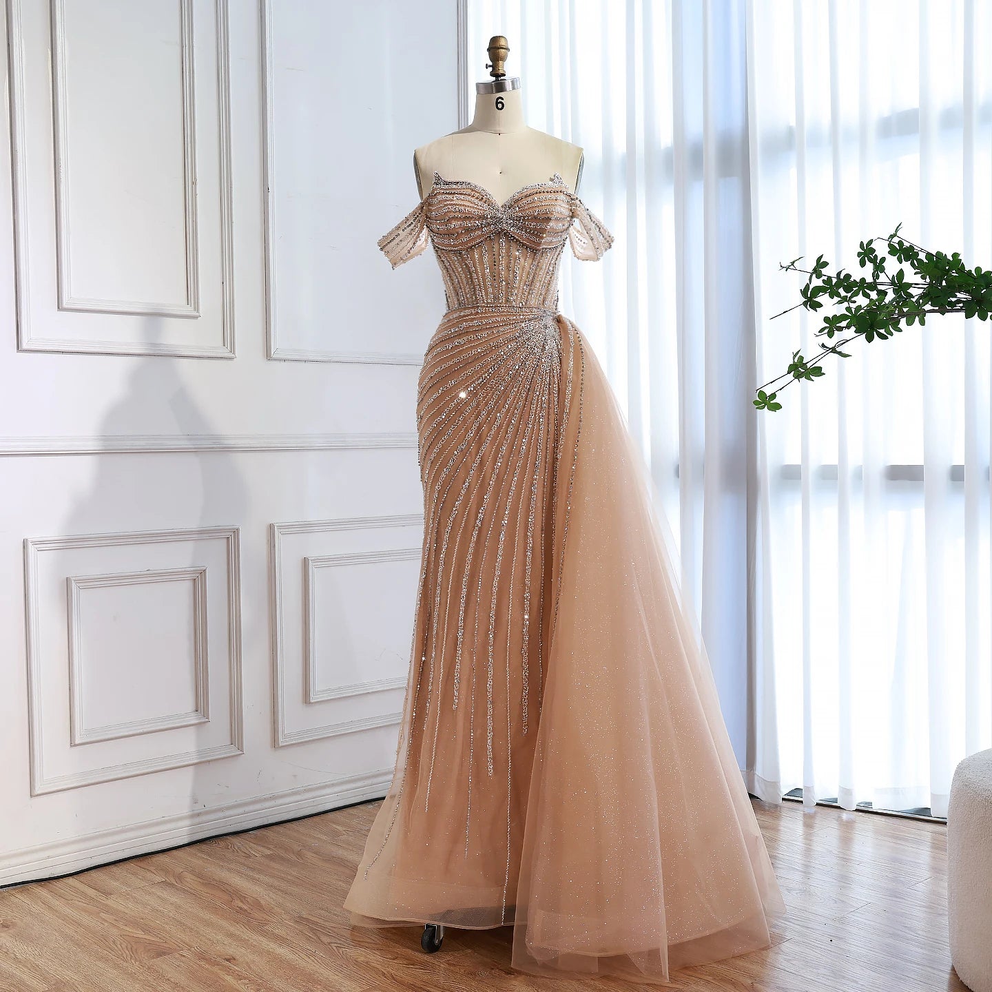 Zapdress Customized Elegant Off the Shoulder Mermaid Evening Dresses with Skirt Formal Party Gowns for Women (ZD17390)