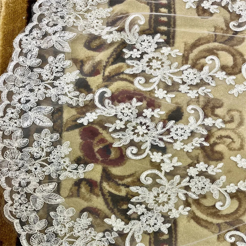 Real Photos Long Lace Appliques Wedding Veil White Ivory Cathedral 1 Layer Bridal Veil  Bride Veil Wedding Accessories