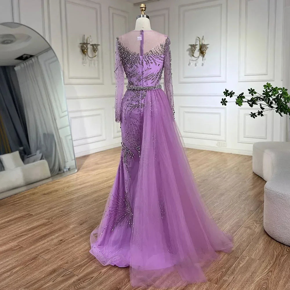 Zapdress Caramel Mermaid Evening Dresses With Beaded Skirt And Lace-up Detail For Wedding Party 2025 DLA72376 Customized (ZD17370)