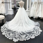 ZapDress A Line Wedding Dress 2026 Lace Appliques Bridal Gown Court Train Vestidos De Novia  Customized