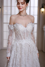 SL-9534 Customized SuLi Lace Wedding Dress For Women Long Sleeve Brides Robe De Mariee Custom Made Wedding Gowns