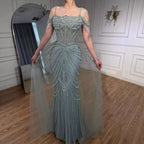 Serene Hill 2026 Mermaid Evening Gowns Pearl Beaded Tassel Formal Party Dresses for Wedding Guest DLA73148B Customized