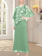 Long Glitter Mesh Dress with Novelty Asymmetric Overlay Bodice