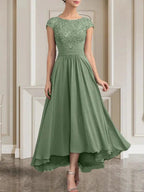 A-line Scoop Floor-Length Lace Chiffon Mother of the Bride Dress With Sequins by Dreamylily