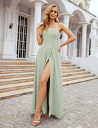 Numbersea One Shoulder Chiffon Bridesmaid Dresses Long Formal Homecoming Prom Gowns for Women Party Wedding Evening SEA28052 by numbersea