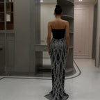 Zapdress Black Mermaid Luxury Beaded Evening Dress 2026 Elegant Party Gowns for Women Customized (ZD17348)