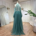 Zapdress Customized 2026 Turquoise Mermaid Overskirt Beaded Evening Dresses Elegant Party Gowns For Women Wedding (ZD17334)