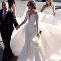 Customized 2026 New Mermaid Luxury Wedding Dresses Elegant Bride Gowns 2 in 1 Detachable Train Vestidos De Novia Wedding Dress