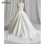 ZapDress Off The Shoulder Crepe Satin A-Line Bridal Gowns For Formal Party Floor Length Wedding Dress Vestidos Customized