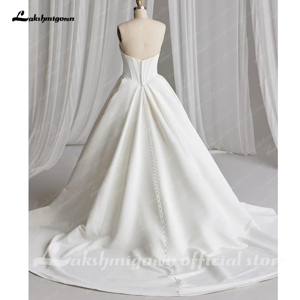 ZapDress Off The Shoulder Crepe Satin A-Line Bridal Gowns For Formal Party Floor Length Wedding Dress Vestidos Customized