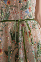 ZapDress Bling V-Neck Glitter Floral Embroidery Lace Wedding Dress Transparent Greey Sequins Lace Customized