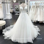 ZapDress A Line Wedding Dress 2026 Lace Appliques Bridal Gown Court Train Vestidos De Novia  Customized