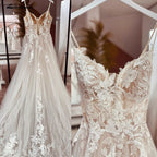 ZapDress Spaghetti Straps Lace Wedding Dress Open Back Civil Bridal Bohemian Wedding Gowns Customized Vestidos de Nova