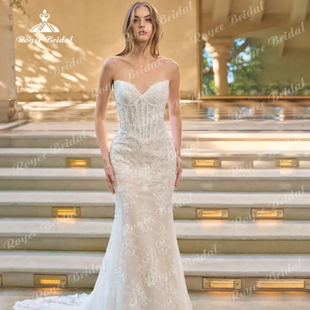 Classic 2 Pieces Sweetheart Mermaid Wedding Dress 2026 Embellished Bodice Back Lace Up Bridal Gown Customized vestidos de novia