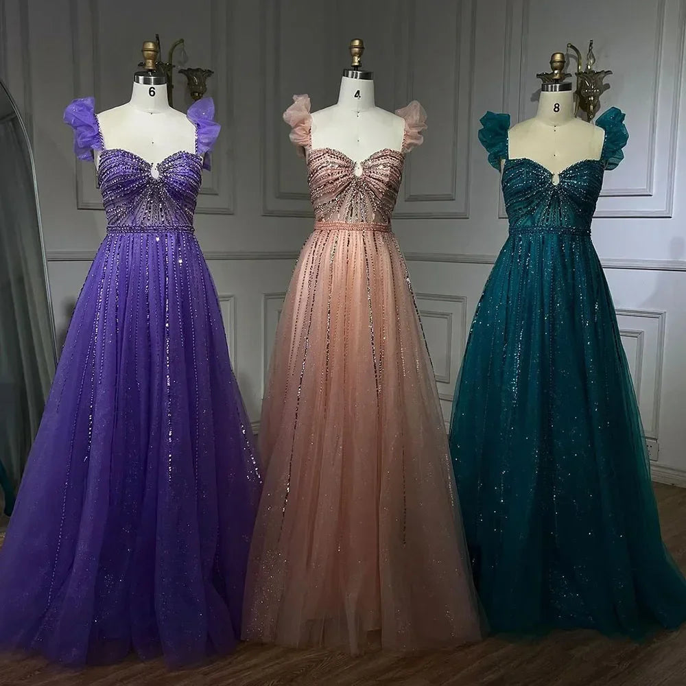 Zapdress Purple Sleeveless A-Line Beaded Evening Prom Dresses 2025 Elegant Party Gowns for Women DLA72324 Customized rts (ZD17319)