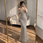 Zapdress Luxury Beaded Evening Gown 2026 Elegant Off-Shoulder Sparkly Mermaid Party Dress for Women DLA73362 Customized (ZD17320)