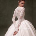 Mocaca Customized Elegant Wedding Dress High-neck Ball Gown Princess Bride Gown Luxury A-line Long Bridal Vestidos De Novia