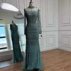 Serene Hill High Neck Long Sleeves Beaded Mermaid Evening Dress Muslim Wedding Party Gowns for Women DLA72714C Customized