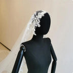 white ivory 3m 4m 5m One Layer Wedding Veil All Lace Appliqued Edge Bridal Veils Cathedral  Wedding Accessorie