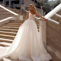 Simple Wedding Dresses With Shiny Tulle Sexy Spaghetti Straps Vestidos De Novia Custom-Made Vestido De Noiva by payinti
