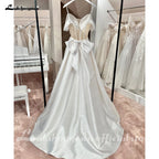ZapDress Luxury Wedding Dresses Women's A Line Sexy Off Shoulder Sweetheart Princess Bridal Gowns Satin Vestidos Customized