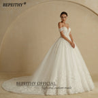 BEPEITHY Customized Princess Sweetheart Wedding Dress For Women Ivory Glitter Sleeveless 2026 Vintage Bride Bridal Ball Gown