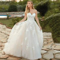 Beach Ivory Wedding Dresses for Women 2023 Summer Sweetheart A-Line Floor Length Illusion Bride Dress Bow Back Lace Applique by payinti