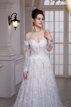 SL-9534 Customized SuLi Lace Wedding Dress For Women Long Sleeve Brides Robe De Mariee Custom Made Wedding Gowns