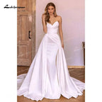 ZapDress Luxury Sweetheart Mermaid Satin Wedding Dress Detachable Skirt Backless And Zipper Woman Evening Dress For Wedding