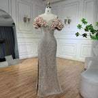 Serene Hill Customized Sage Green Off Shoulder Mermaid Evening Dresses 2024 Arabic Formal Gowns For Women Wedding Party DLA72281
