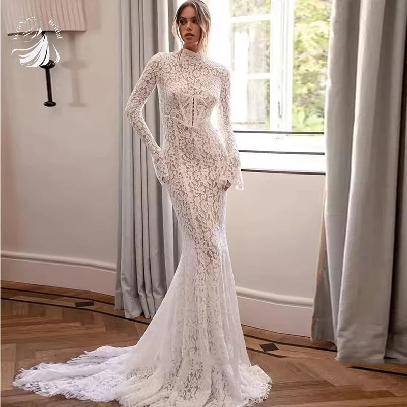 VeraNova Ethereal Boho A Line Wedding Dresses Off Shoulder Sexy Side Slit Bridal Dress Tulle Lace Appliques Bride Customized