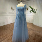 Serene Hill Muslim Pink A Line Beaded Luxury Dubai Long Evening Dresses Gowns   For Woman Wedding Party