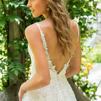 Sexy Backless Vestidos De Novia Appliques Vestido De Noiva V-Neck Wedding Dresses Lace Robe De Mariée