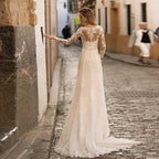 Sexy Lace V-Neck 2023 New Ladies Mermaid Wedding Dresses Floor White Bride Elegant Guest Long Sleeve Vestidos De Novia Applique by payinti