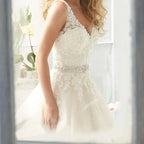 Sexy Lace Wedding Dresses Long Train Simple Bride Floor Length Long Sleeve Applique Lace up Open Back Wedding Dresses by payinti
