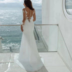 Sexy Long Sleeves Mermaid Wedding Dresses White Illusion Neck Lace Appliques 2023 Bridal Dress Gowns Beach Vestidos De Noiva by payinti