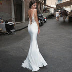 Sexy Mermaid Wedding Dress 2023 Slit Beach Sheath Open Back Sheer Lace Sleeveless Vestido De Noiva Backless Wedding Gowns by payinti