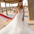 Sexy Spaghetti Straps A-line Deep V-Neck Backless Wedding Dresses Sleeveless robe de mariée Bridal Gowns vestidos de novia 2023 by payinti