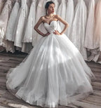 Sexy Sweetheart Tulle Wedding Dresses Sleeveless Backless A-Line Princess Wedding Gown With Lace Up Back vestido de noiva by payinti