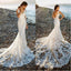 Sexy V-Neck Backless Mermaid Vestidos De Novia Appliques Vestido De Noiva Sweep Train Beach Wedding Dresses Lace Robe De Mariée