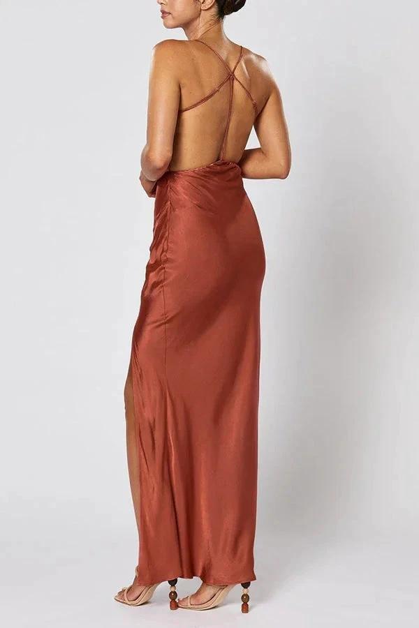 Sexy Burgundy Spaghetti Straps Sleeveless Bridesmaid Dress BD109 by pgmdress