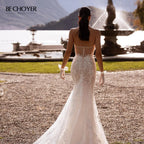 Sleeveless Mermaid Wedding Dress 2026 Sweetheart Lace Backless Bride Gown Princess BECHOYER RY147 Customized Vestido De Noiva