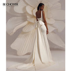 Sleeveless Mermaid Wedding Dress 2026 Square Collar Satin Detachable Bride Gown customized BECHOYER EL312 Vestido de Noiva