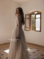 Sevintage Full Lace Ivory Wedding Dresses High Collar Long Sleeves Bridal Gowns Floor Length A-Line Wedding Gowns 2025 Customize
