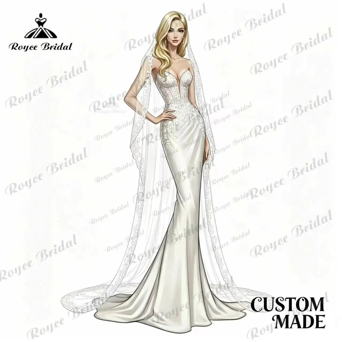 2027 Roycebridal Halter Neck Leaf Lace A Line Wedding Dress Keyhole Open Back Tied Soft Tulle Vestido De Novia Customized