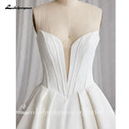 ZapDress Off The Shoulder Crepe Satin A-Line Bridal Gowns For Formal Party Floor Length Wedding Dress Vestidos Customized